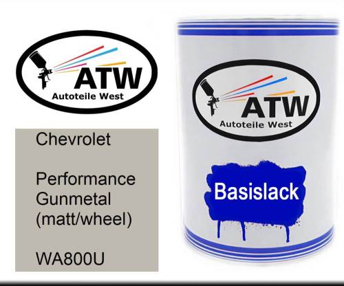 Chevrolet, Performance Gunmetal (matt/wheel), WA800U: 500ml Lackdose, von ATW Autoteile West.